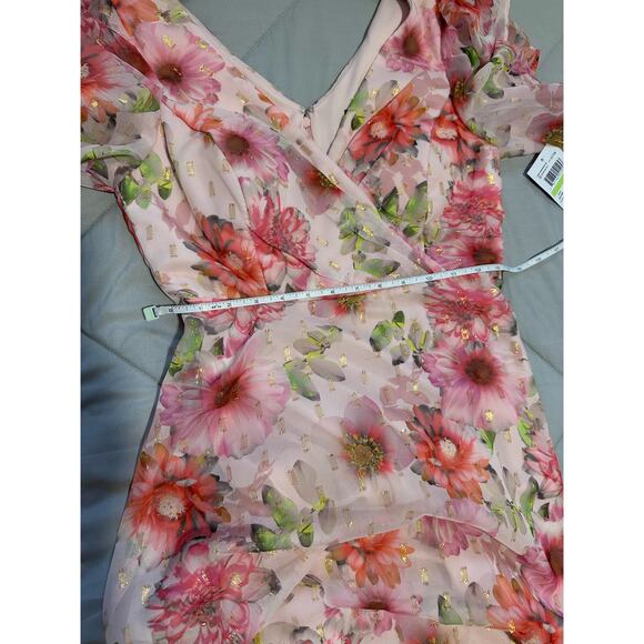 Nightway Collection Women's Floral Short Sleeve Bohemian Maxi Dress Size 4 - Picture 11 of 12